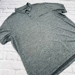 Duluth Trading Co Polo Shirt Mens 2XL Heathered Gray Short Sleeve Casual